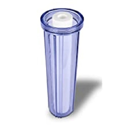 Picture of Whole House Water Filter System, Transparent 20 inch Housing with Presser Relief Button, 1/2 inch Inlet Outlet & 5 Micron Sediment Water Filter Cartridge with 3 Replacement Filters Full Set. - Clear