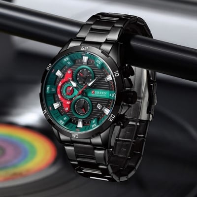 Picture of Curren 8402 OriginalWatch for Men – Rose Gold Green
