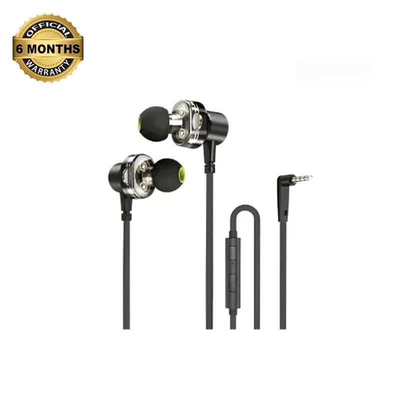 Picture of Awei Z1 Dual Drivers Wired In-ear Earphone Deep Bass Stereo with Mic - Silver