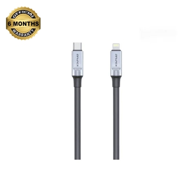 Picture of Awei CL-225L Smart Fast Charging Type-C to Light-ning 1m Cable 30W Quick Charge Data Sync Cord High Quality - Black