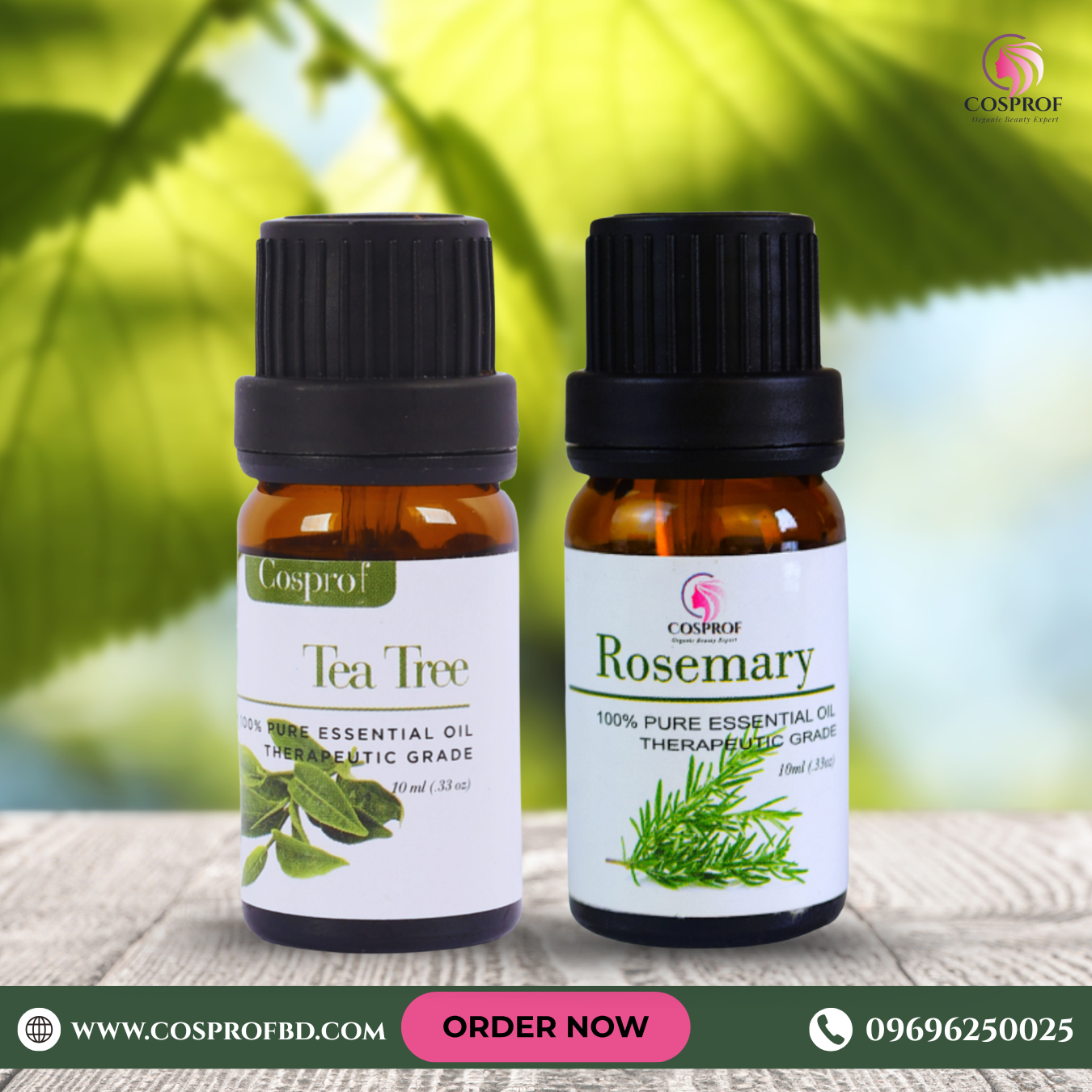 Picture of Cosprof Rosemary & Tea Tree Essential Oil Combo Pack Each 10ml
