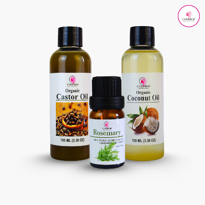 Picture of Cosprof Rosemary 10 ml Castor 100 ml Coconut 100 ml Combo Pack