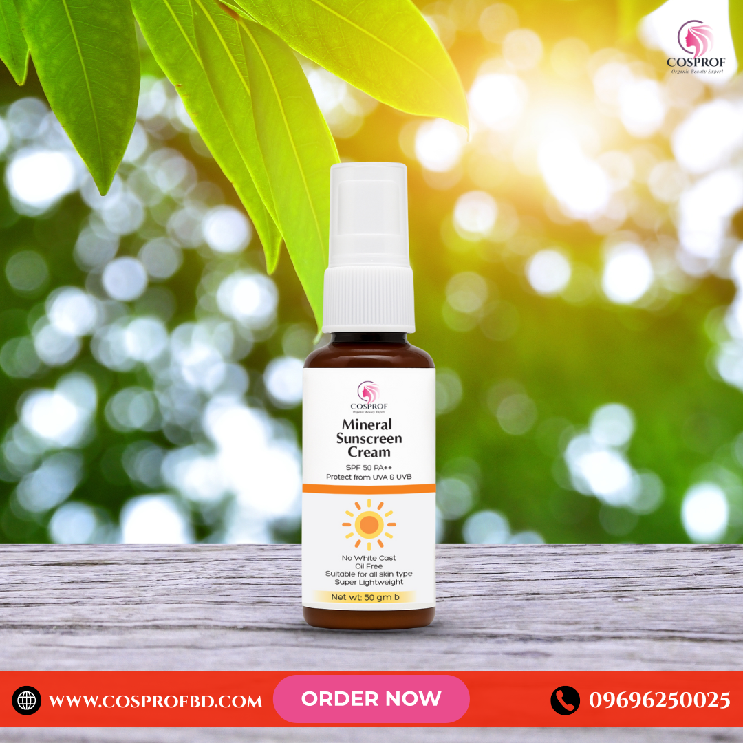 Picture of Cosprof Mineral Sunscreen Cream with Moisturizer  SPF 50PA++ 50gm UVA UVB Protect