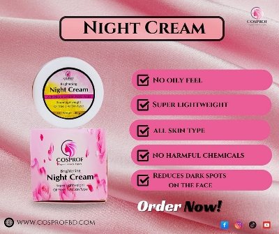 Picture of Cosprof Brightening Night Cream 30 gm for all skin type With Niacinamide and kojic acid