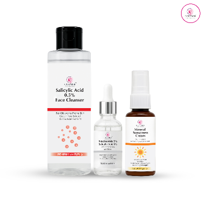 Picture of Acne care combo Salicylic face cleanser 200 ml Niacinamide serum 30 ml Sunscreen cream 50 gm
