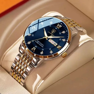 Picture of Poedagar 836 Watch – Gold Blue For Men