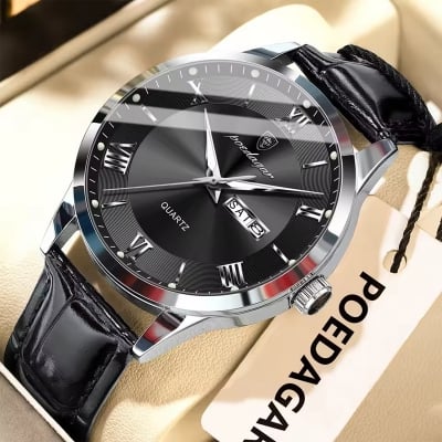 Picture of Poedagar 978 Watch For Men-Silver Black