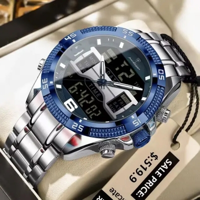 Picture of Poedagar103 Orginal Watch For Men-Silver Blue