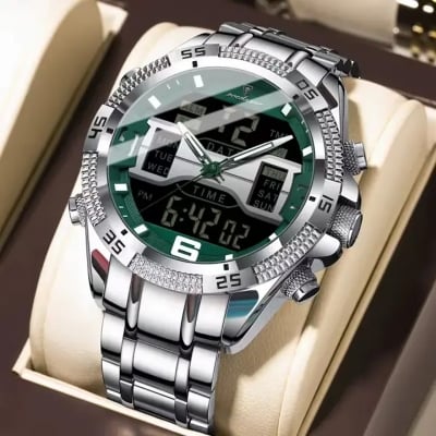 Picture of Poedagar103 Orginal Watch For Men-Silver Green