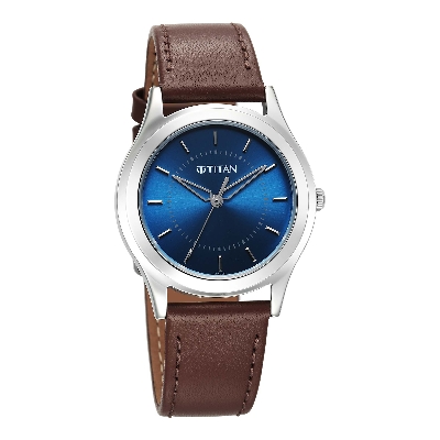 Picture of Titan Karishma Zing Quartz Analog Blue Dial Leather Strap Watch for Men