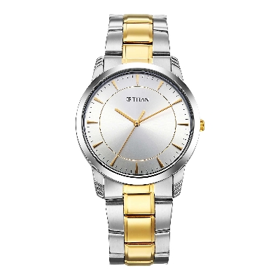 Picture of Titan Quartz 1774BM02 Silver Dial Stainless Steel Strap Quartz Analog Men 