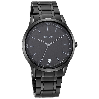 Picture of Workwear Watch with Black Dial & Metal Strap