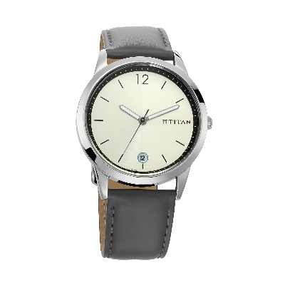 Picture of Workwear Watch with Silver Dial & Leather Strap
