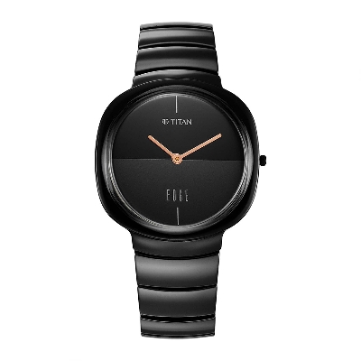 Picture of Edge Squircle Black Dial Ceramic Strap Watch