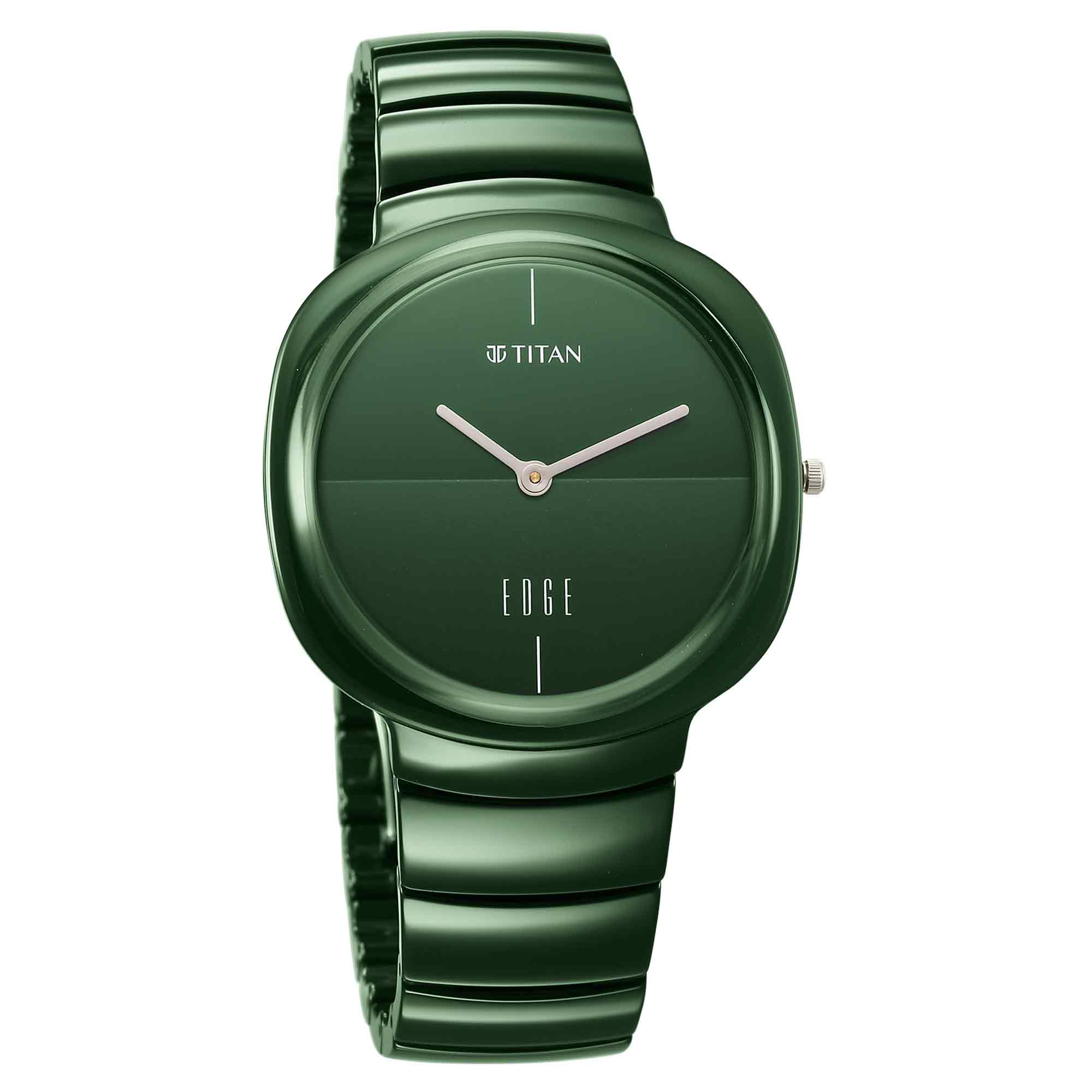 Picture of Titan Squircle Camo Quartz Analog Green Dial Ceramic Strap Watch For Unisex