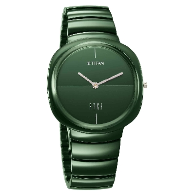 Picture of Titan Squircle Camo Quartz Analog Green Dial Ceramic Strap Watch For Unisex