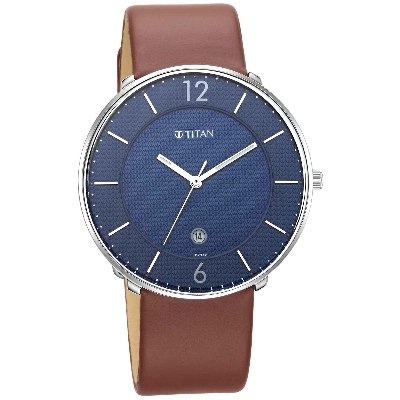 Picture of Workwear Watch with Blue Dial & Leather Strap