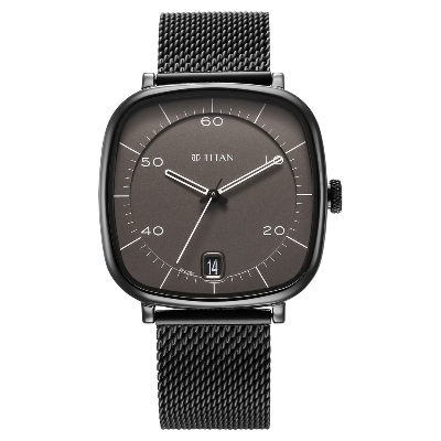 Picture of Titan Neo Curve Quartz Multifunction Anthracite Dial Black Stainless Steel Strap Watch for Men