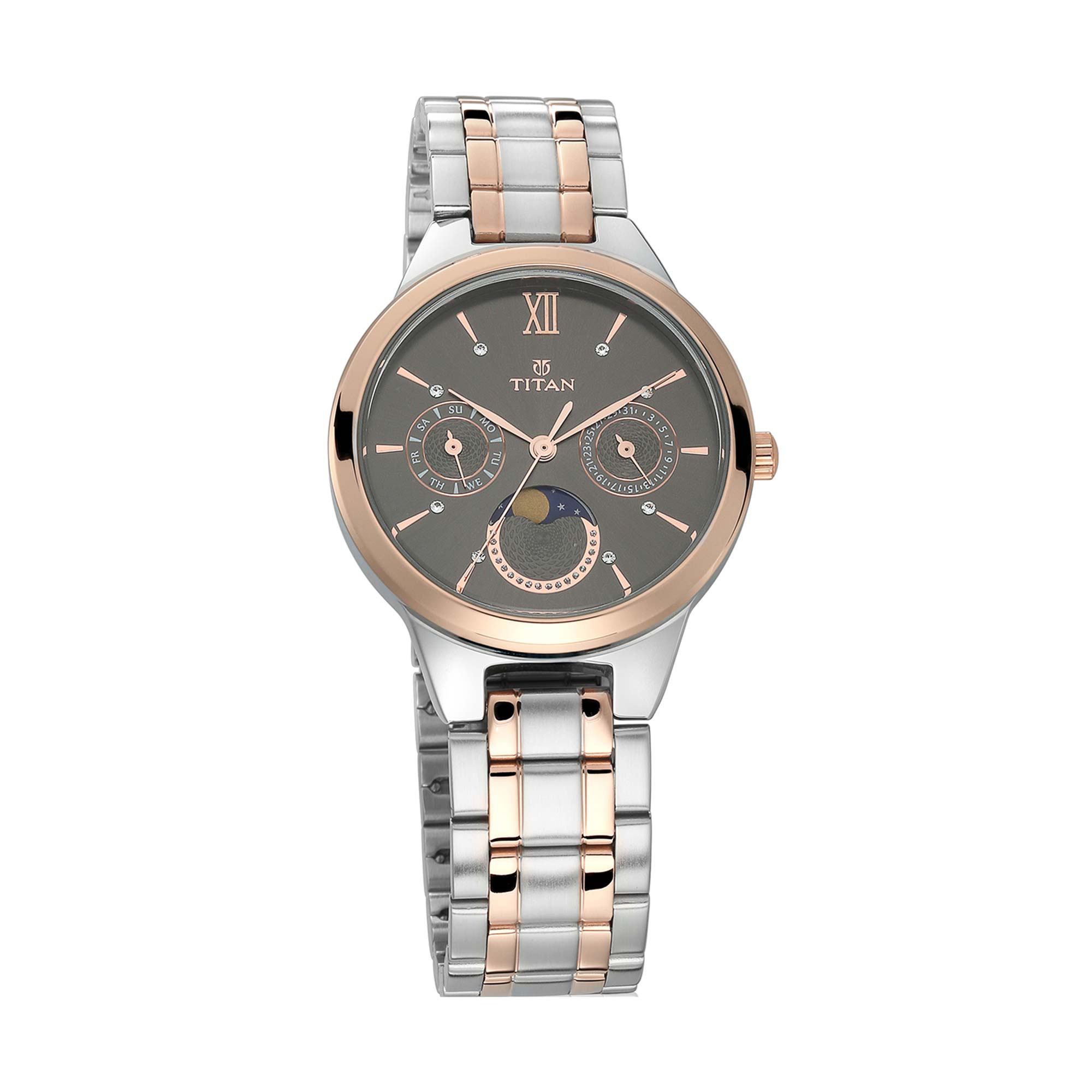 Picture of Titan Neo Black Dial Analog Moon Phase Watch for Women