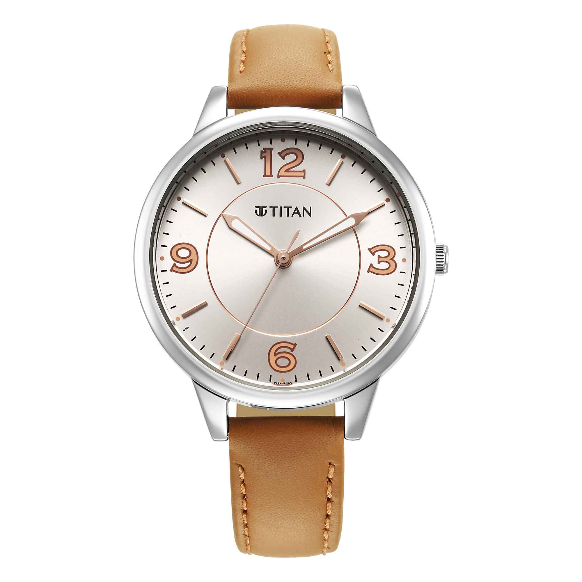 Picture of Urban Silver White Dial Leather Strap Watch