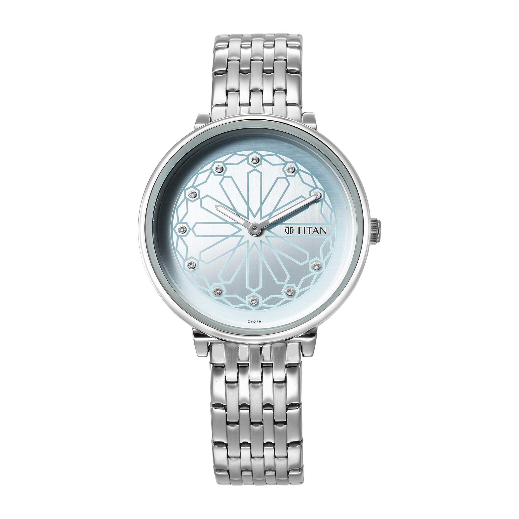 Picture of Titan 2673SM03 Blue Marhaba Sky Blue Dial Analog Stainless Steel Strap watch for Women