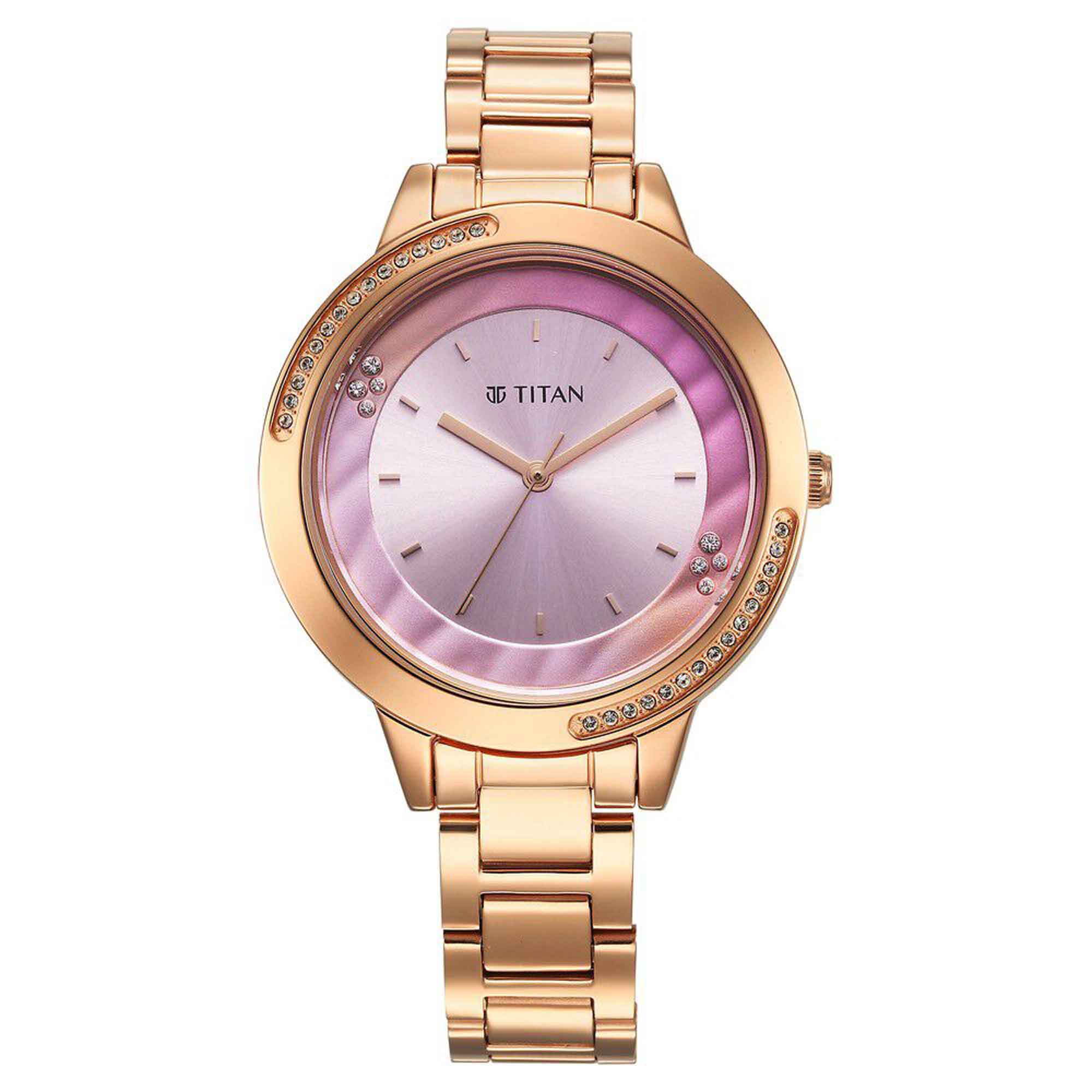 Picture of Titan Razzle Dazzle Quartz Analog Pink Dial Stainless Steel Strap Watch For Women