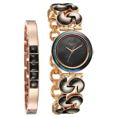 Picture of Titan MOP Round Dial Rose Gold Strap Watch For LAD