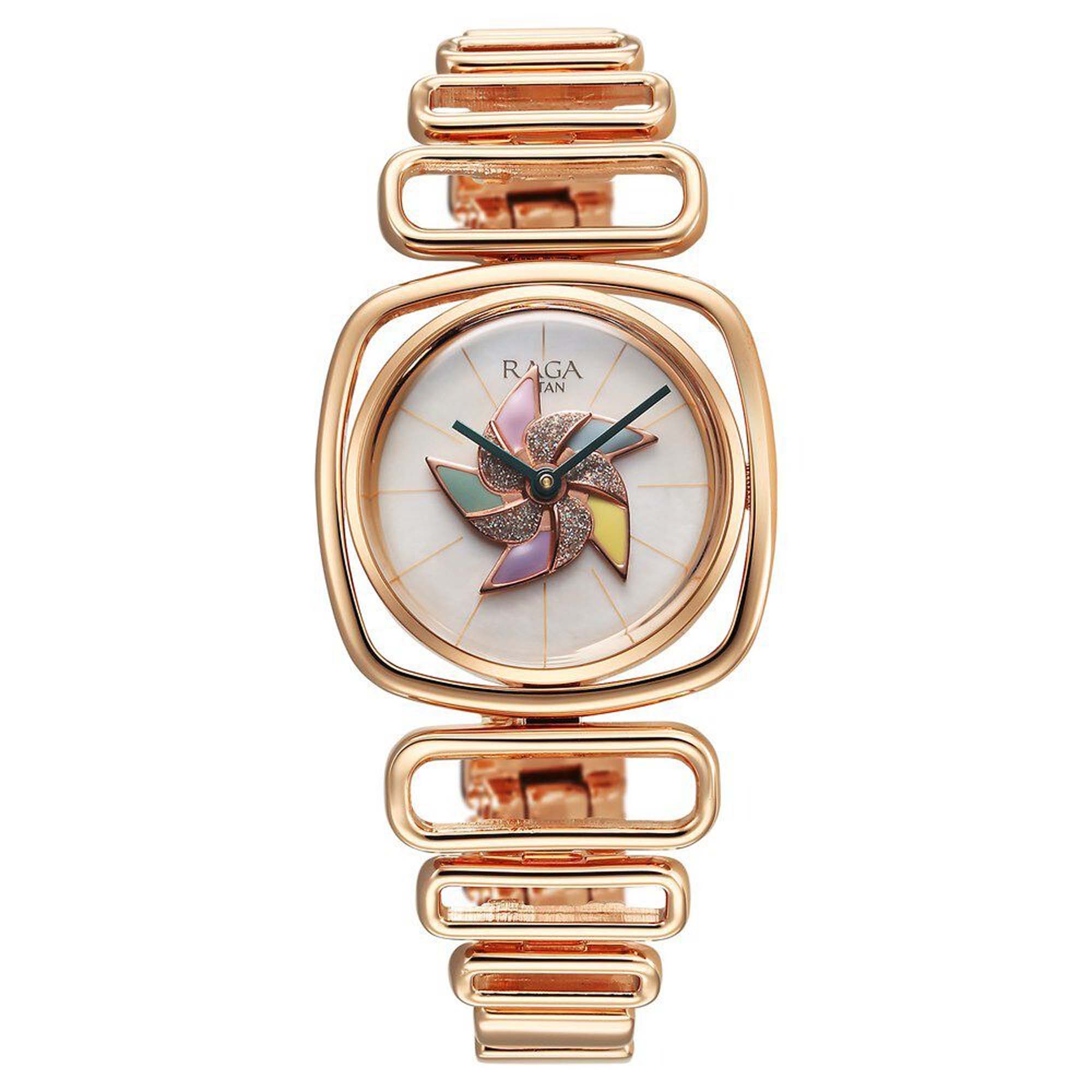 Picture of Titan Raga Memoirs Quartz Analog Mother of Pearl Dial With Rose Gold Color Metal Strap Watch For Women