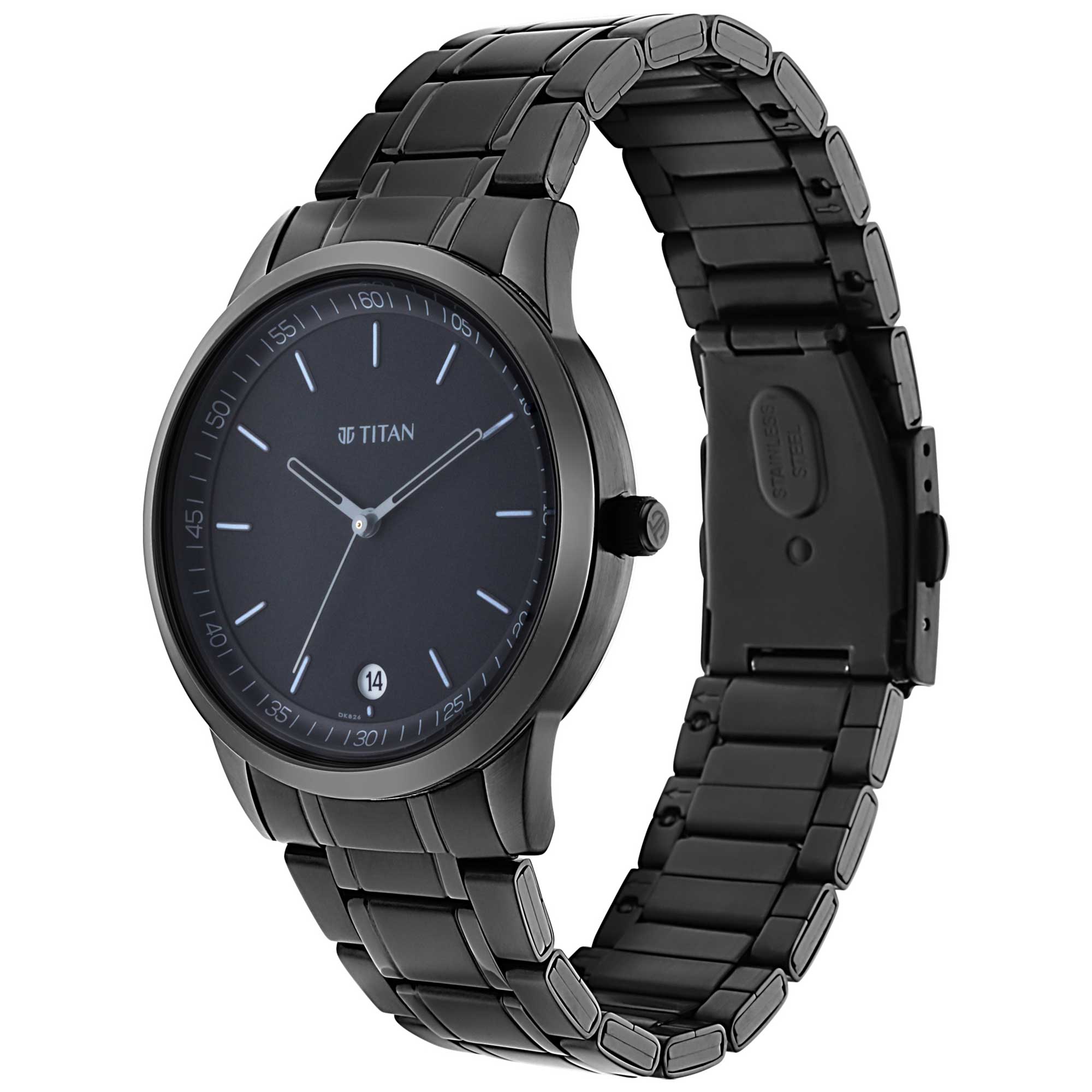 Picture of Workwear Watch with Black Dial & Metal Strap
