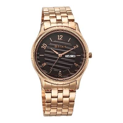 Picture of Titan Karishma Brown Dial Analog with Day and Date Stainless Steel