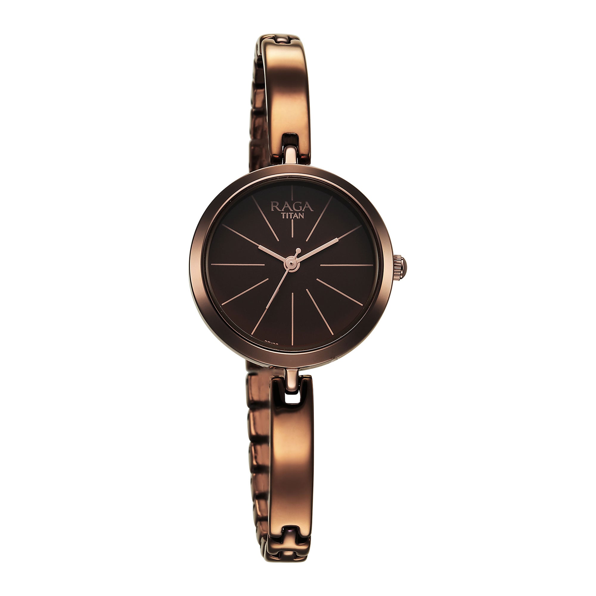 Picture of Titan Raga Viva Quartz Analog Brown Dial Brown Metal Strap Watch for Women