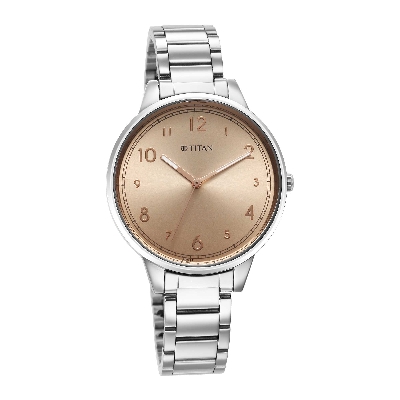 Picture of Titan 2648Sm08 Rose Gold Urban Rose Gold Dial Analog Metal Strap Watch