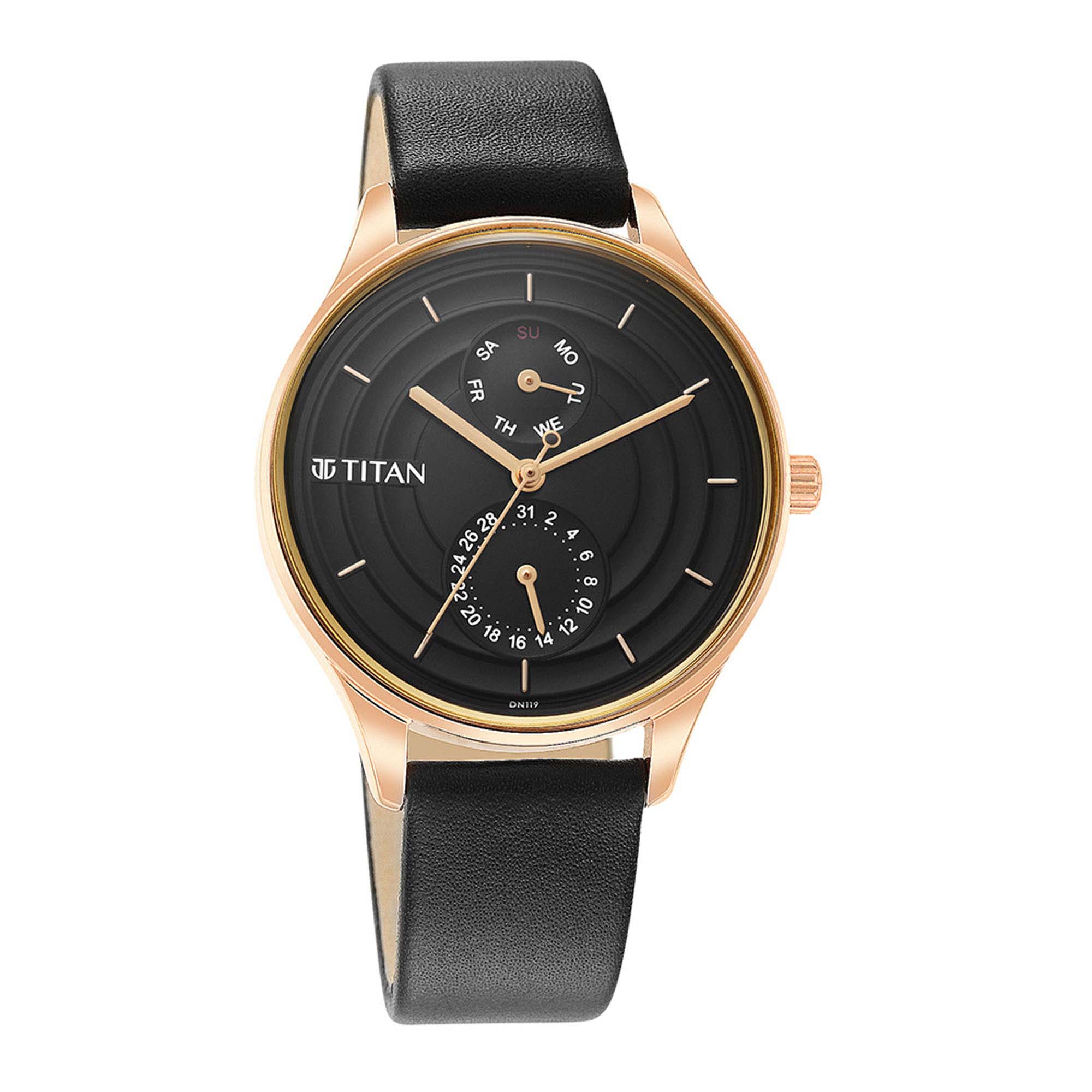 Picture of Neo Workdays Black Dial Leather Strap Watch