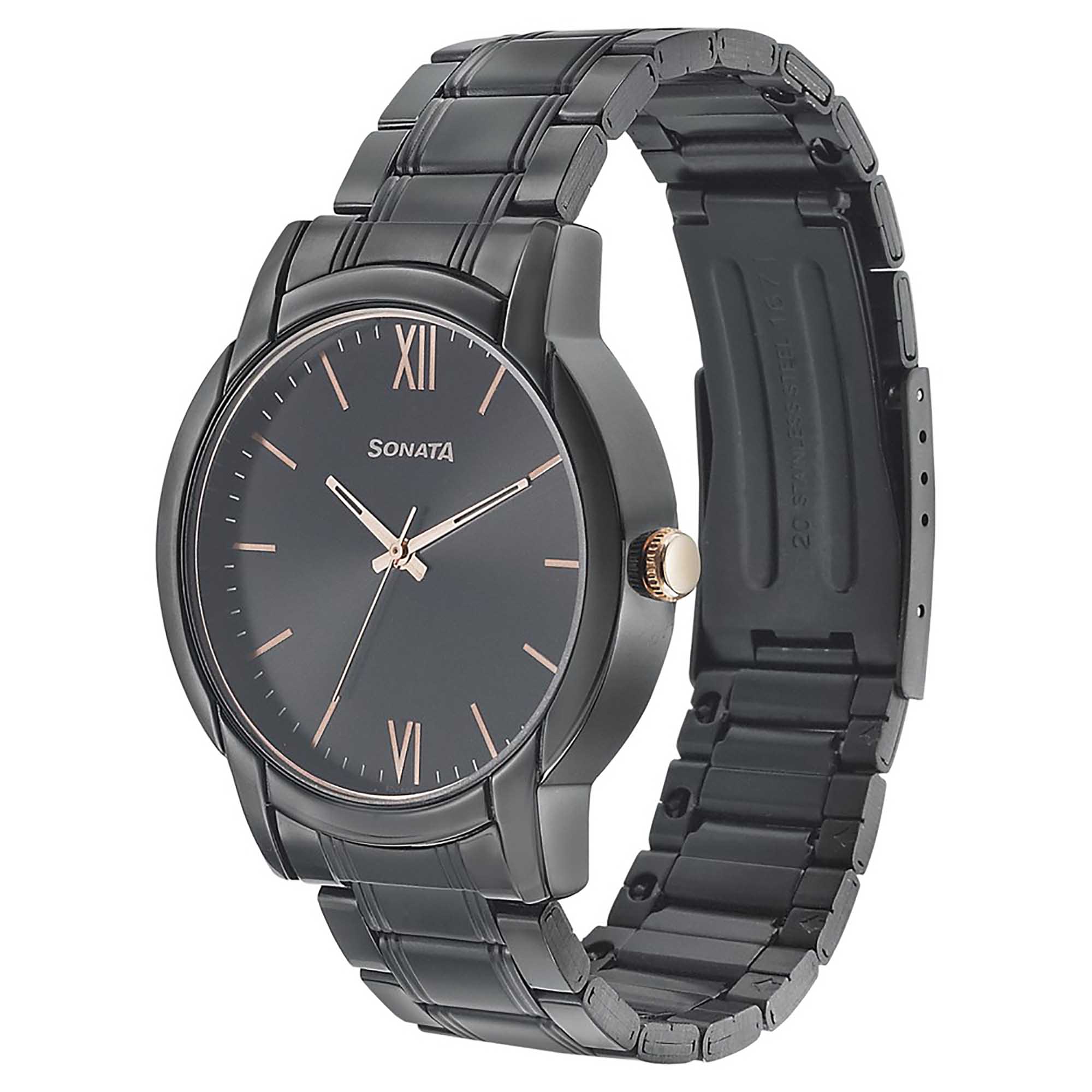 Picture of Beyond Gold Black Dial Metal Strap Watch