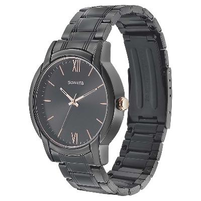 Picture of Beyond Gold Black Dial Metal Strap Watch
