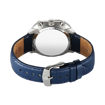 Picture of Titan Timeless Treasures Quartz Analog Dual Time with Date Blue Dial Blue Leather Strap Watch for Men