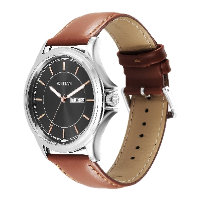 Picture of Titan 1870Sl05 Black Urban Black Dial Analog Leather Strap Watch For Men