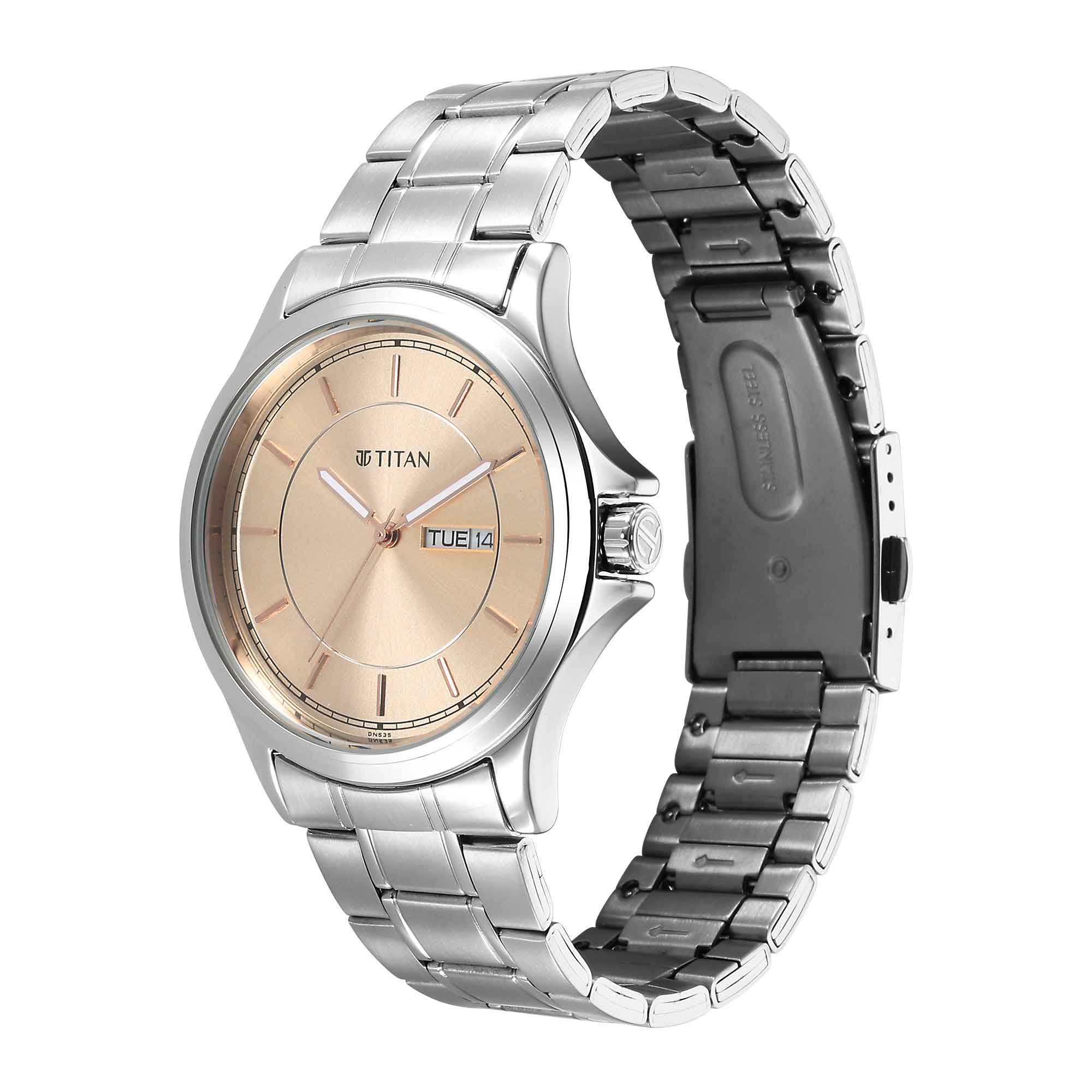 Picture of Titan Urban Biege Dial Analog Metal Strap Watch for Men