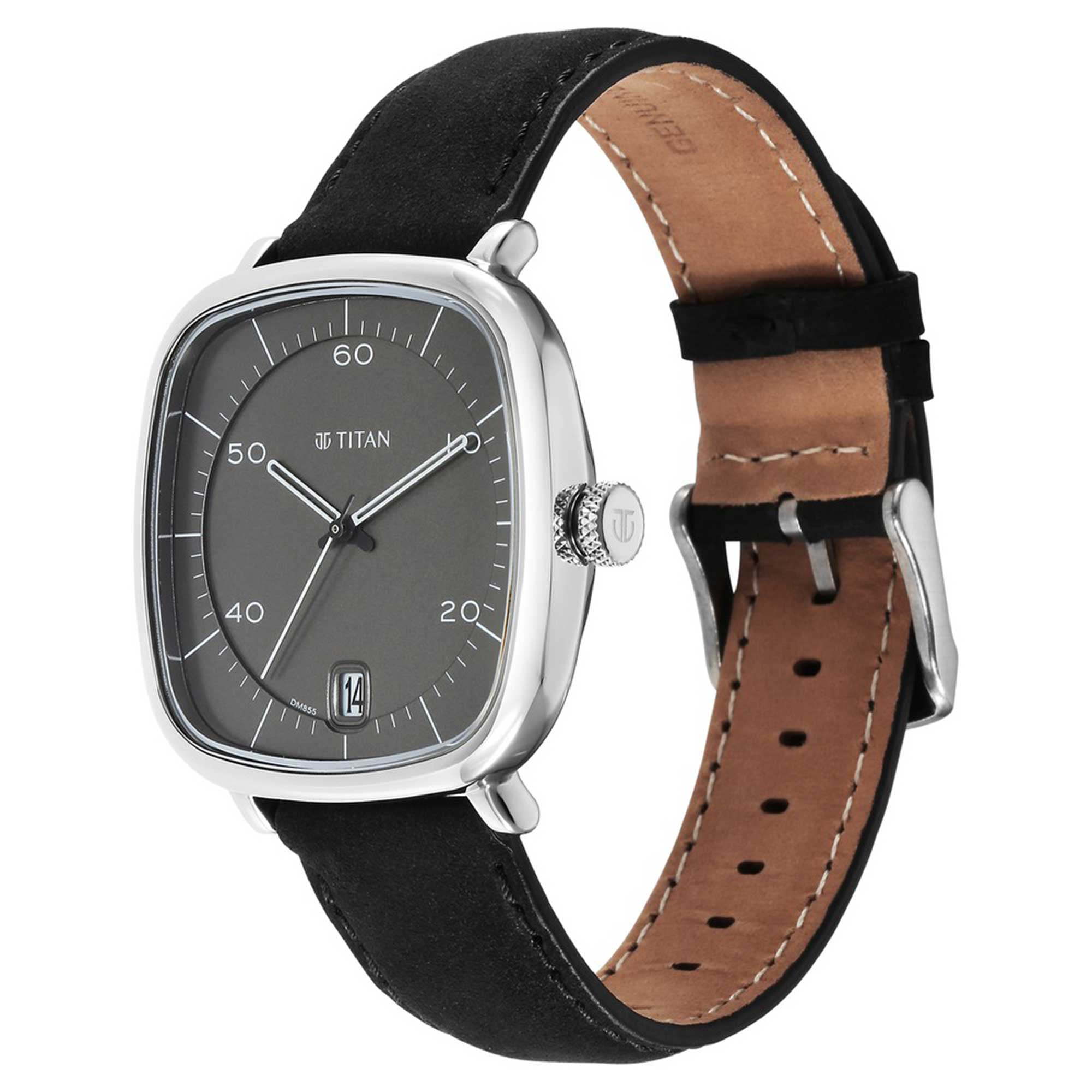 Picture of Titan Neo Curve Quartz Analog Anthracite Dial Black Leather Strap Watch for Men