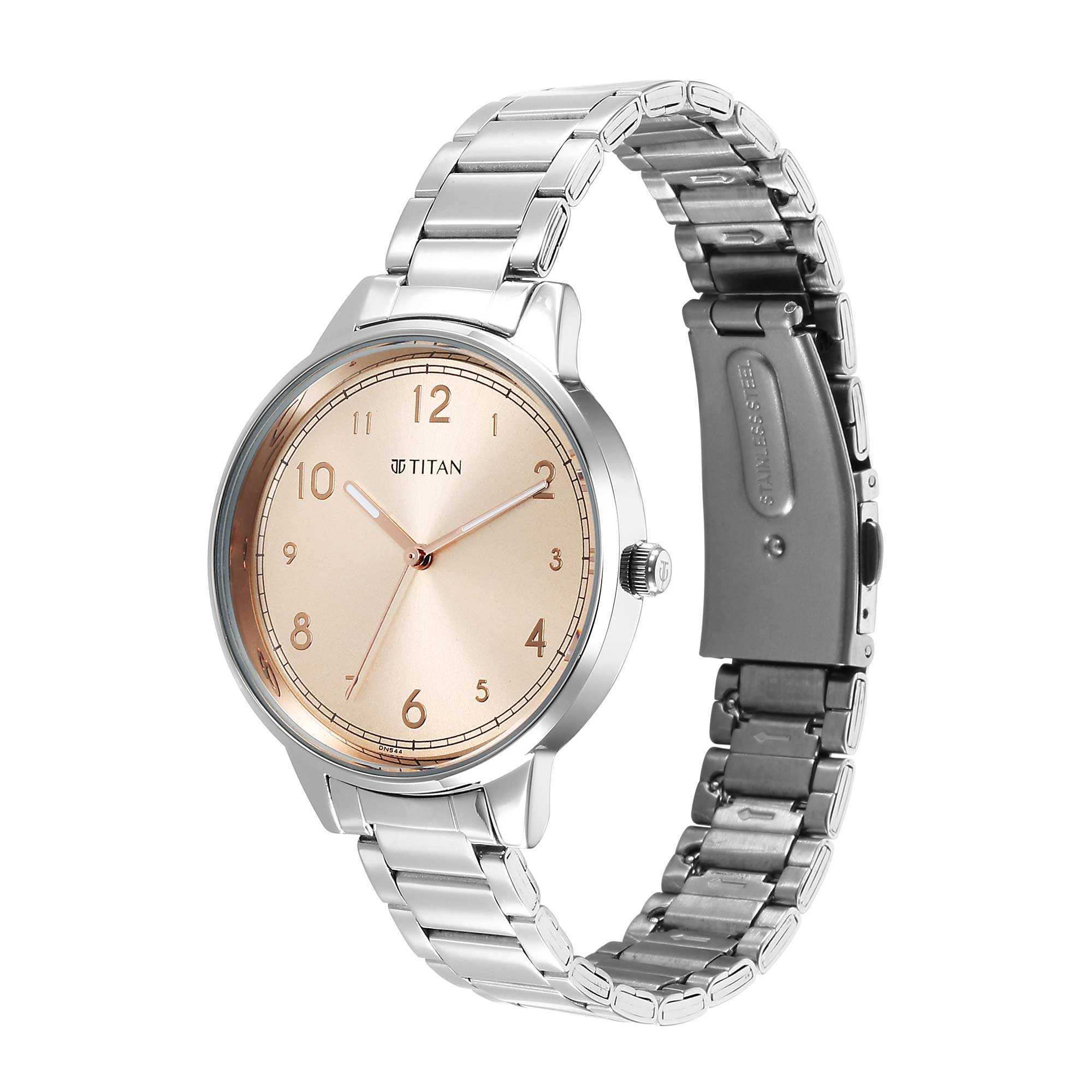 Picture of Titan 2648Sm08 Rose Gold Urban Rose Gold Dial Analog Metal Strap Watch