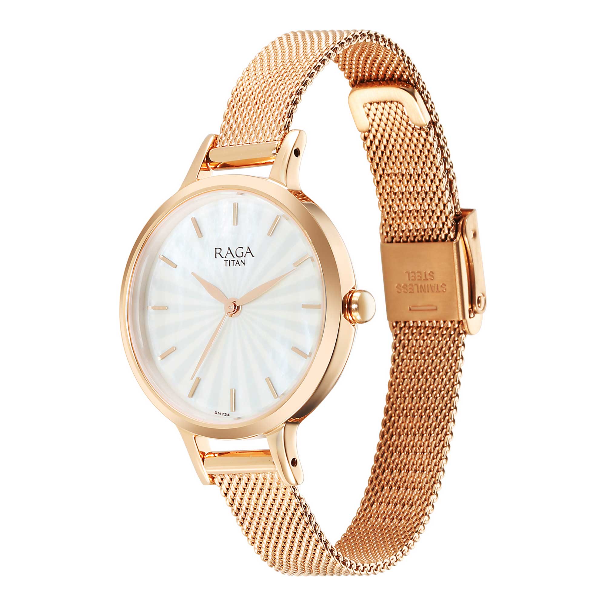 Picture of Titan Raga Power Pearls Quartz Analog Mother Of Pearl Dial Metal Strap Watch for Women