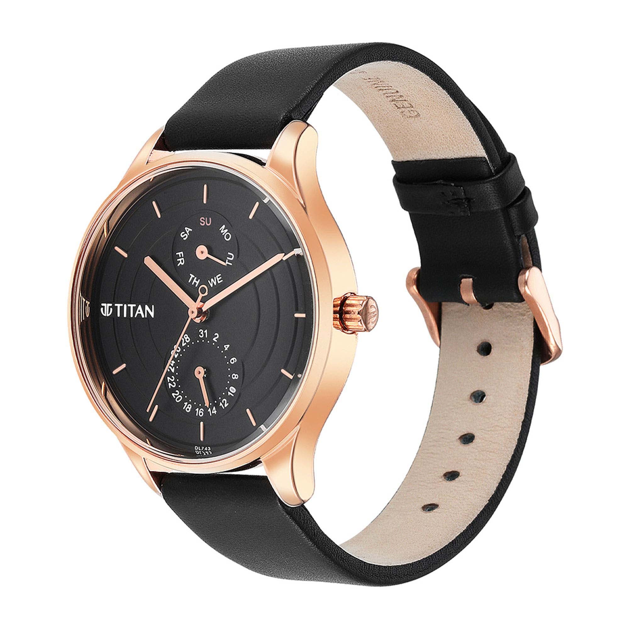 Picture of Neo Workdays Black Dial Leather Strap Watch