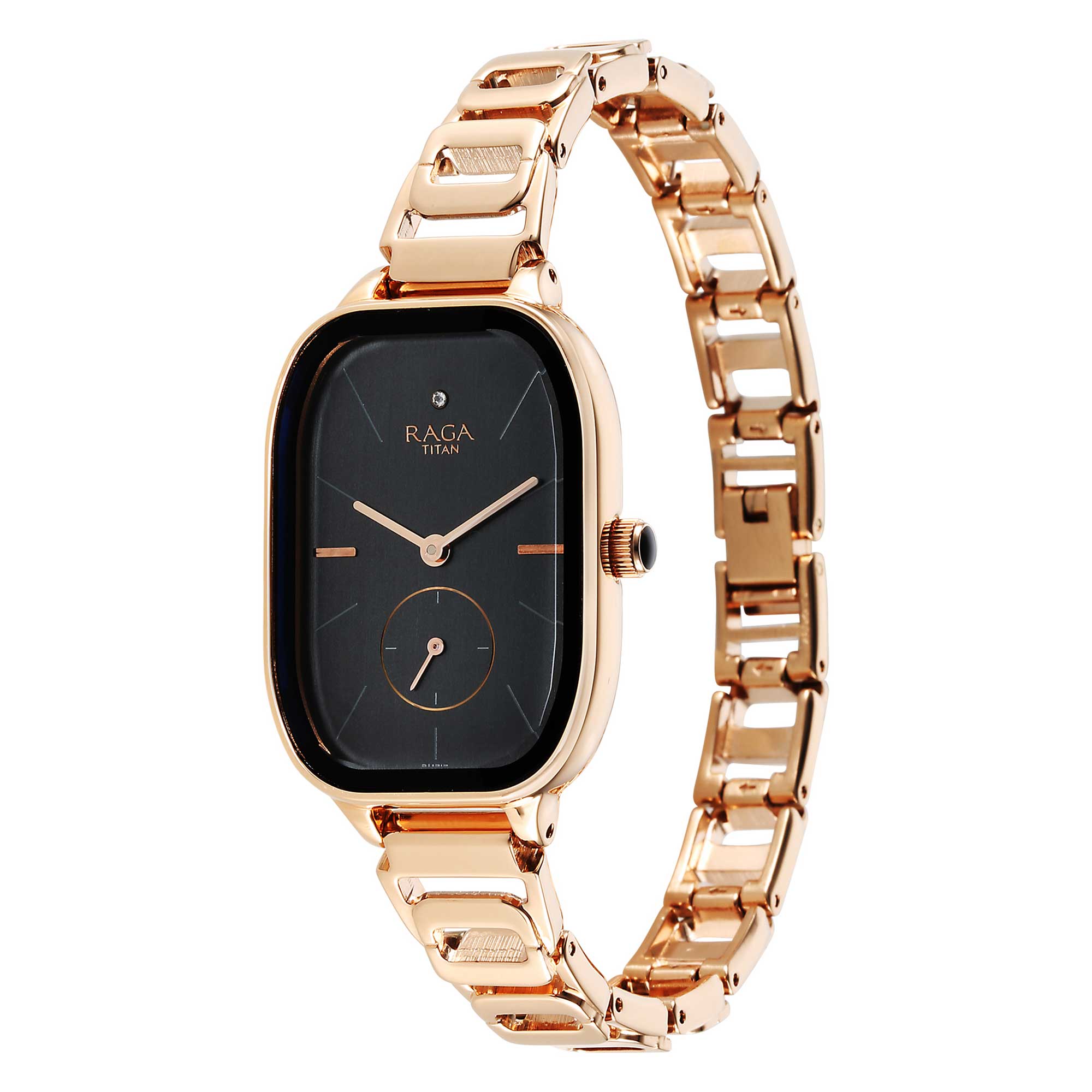 Picture of Titan Raga Chic Quartz Analog Black Dial Rose Gold Metal Strap Watch for Women