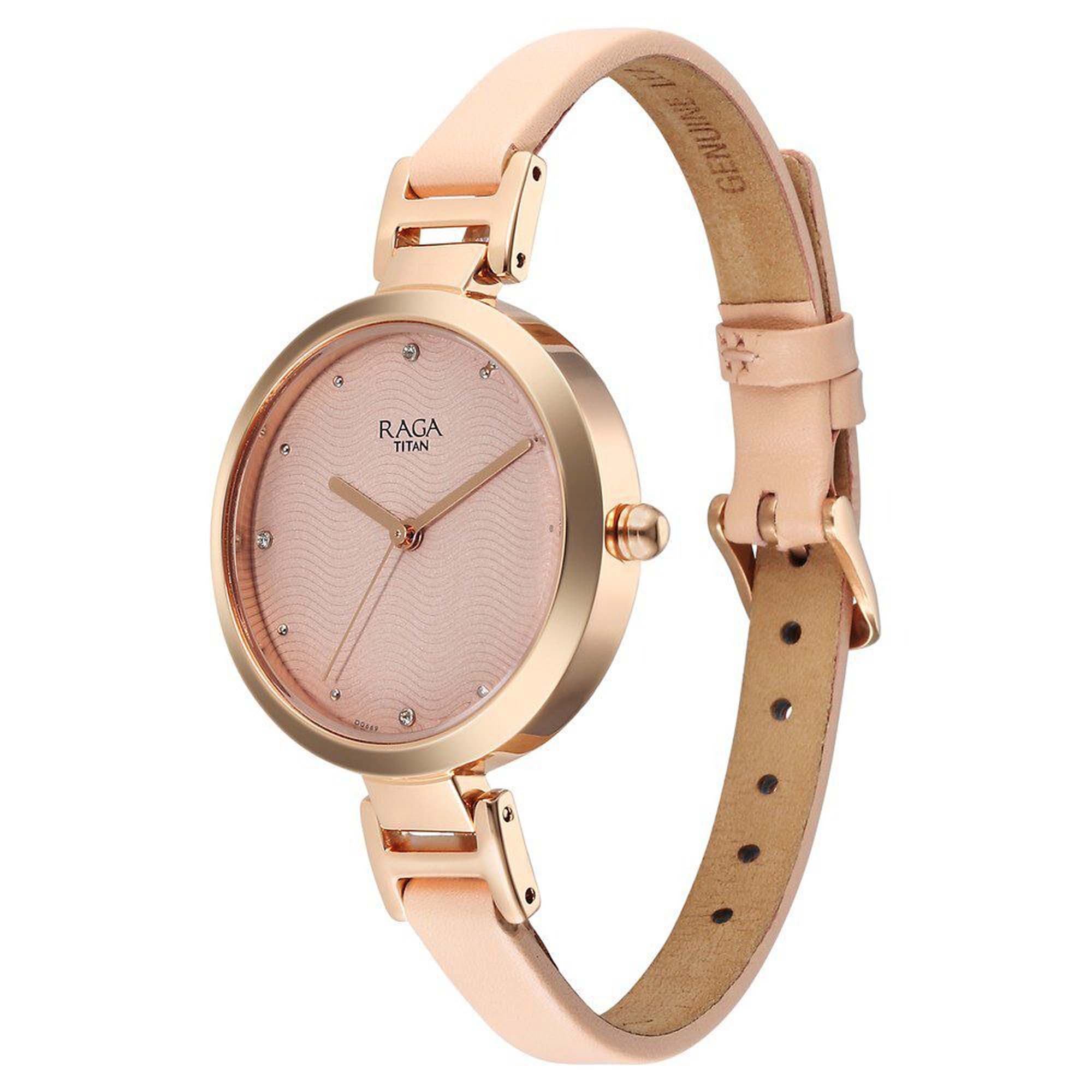 Picture of Titan Raga Memoirs Quartz Analog Pink Dial With Pink Color Leather Strap Watch For Women
