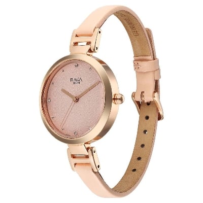 Picture of Titan Raga Memoirs Quartz Analog Pink Dial With Pink Color Leather Strap Watch For Women
