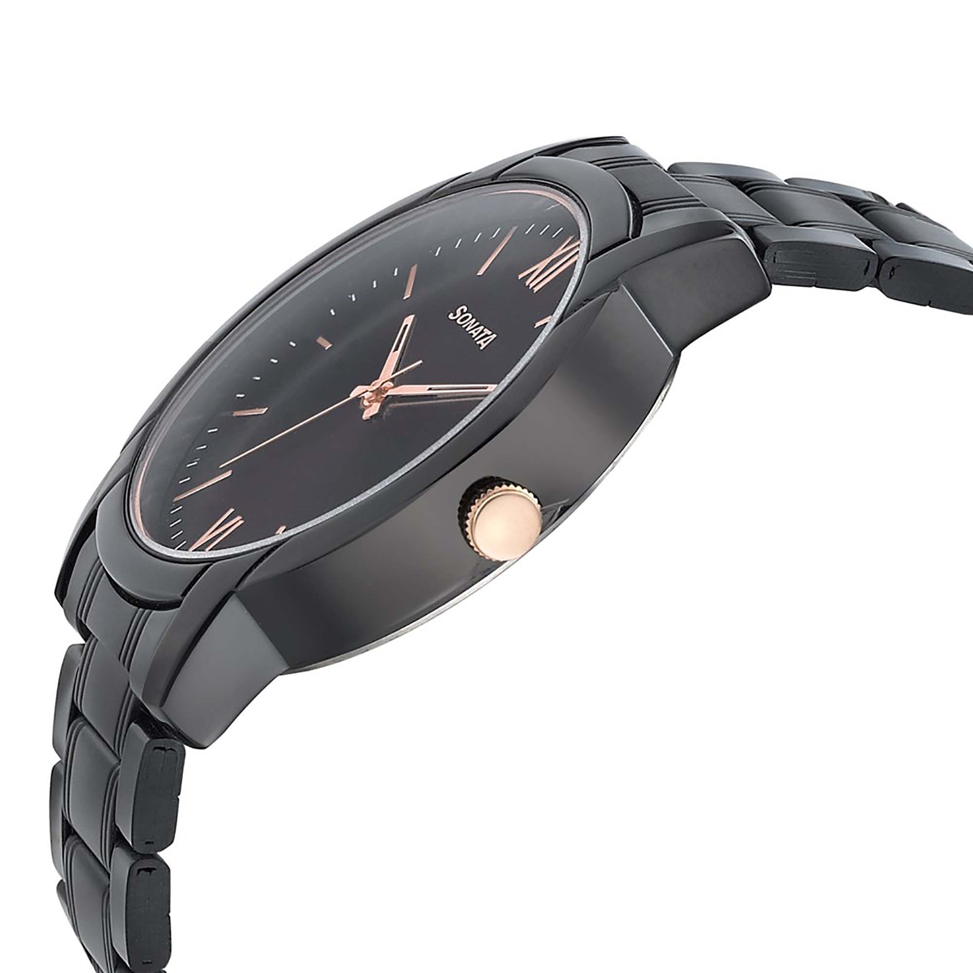 Picture of Beyond Gold Black Dial Metal Strap Watch
