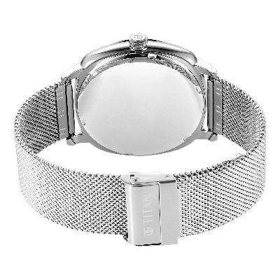 Picture of Titan Classique Suave Quartz Green Dial Silver Stainless Steel Mesh Strap Watch for Men