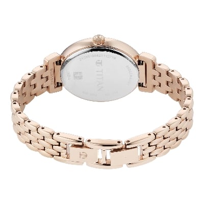 Picture of Titan Aura Phase Quartz Analog Rose Gold Dial Rose Gold Stainless Steel Strap Watch for Women