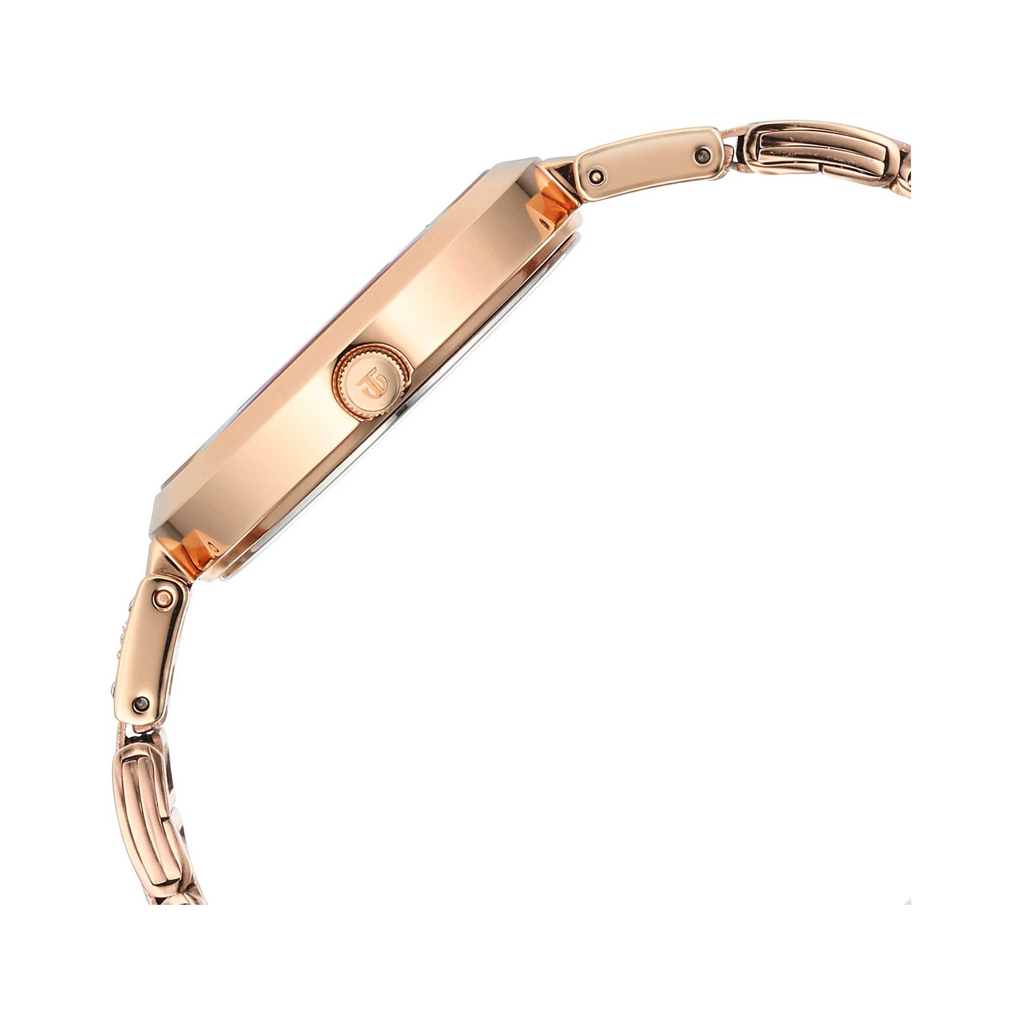 Picture of Titan Women's Watch Analog Red Dial with Rose Gold Stainless Steel Band