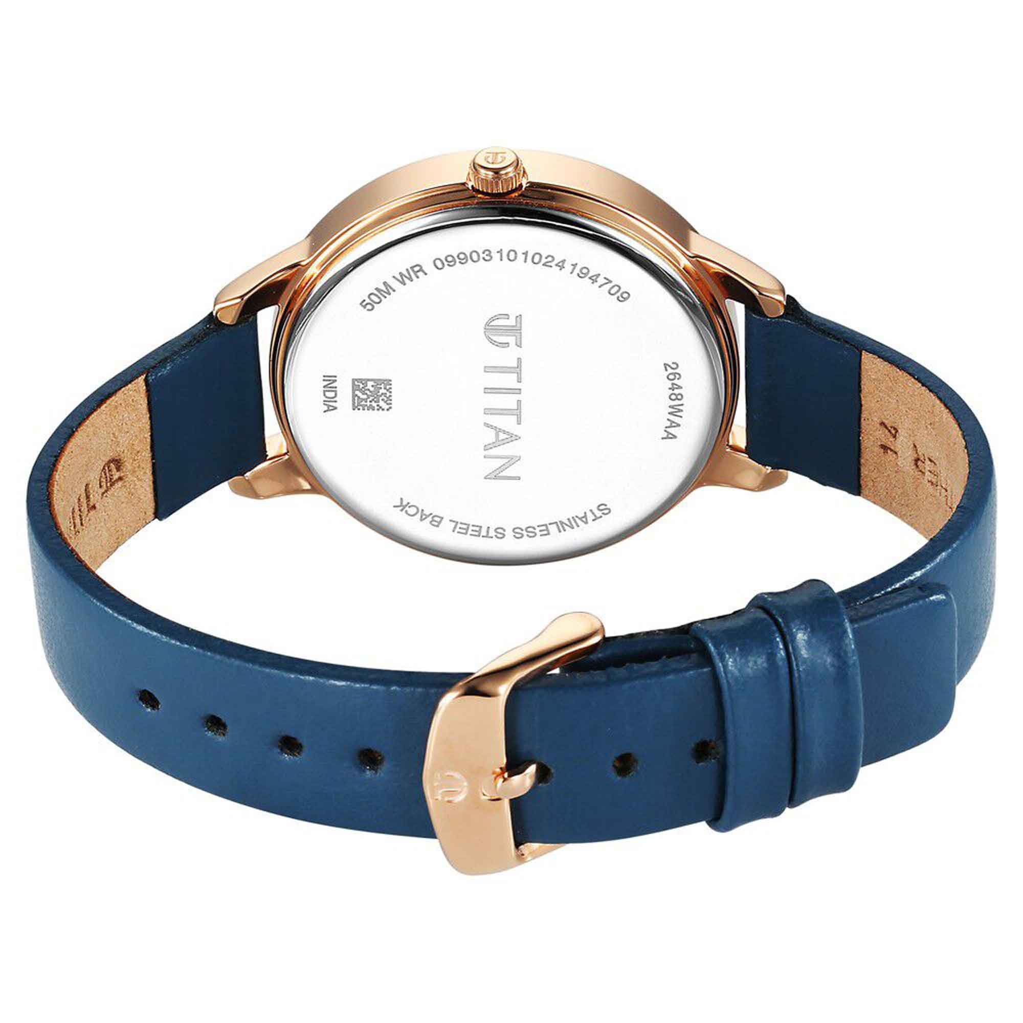 Picture of Titan Neo Quartz Analog Blue Dial Leather Strap Watch For Women